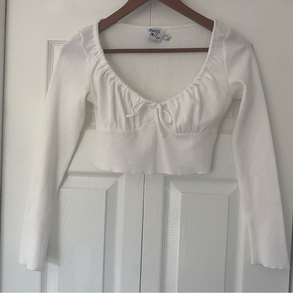 Princess Polly Crop Top Size 2 Long‎ Sleeve Babydoll Coquette Festival Party